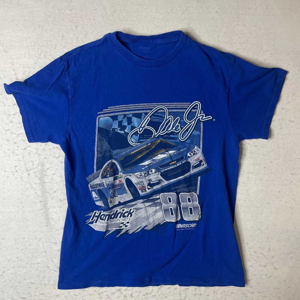 Dale Earnhardt Jr 88‎ Hendrick Motorsports NASCAR Racing T Shirt Blue Medium